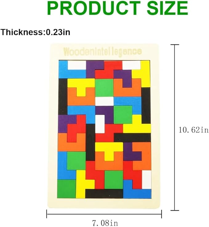 ToyStor 40 Pcs Wooden Russian Blocks Puzzles For Kids