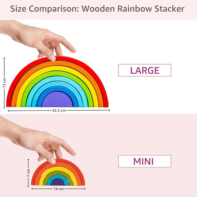 ToyStoe Wooden Rainbow Stacker | Stacking & Nesting Game