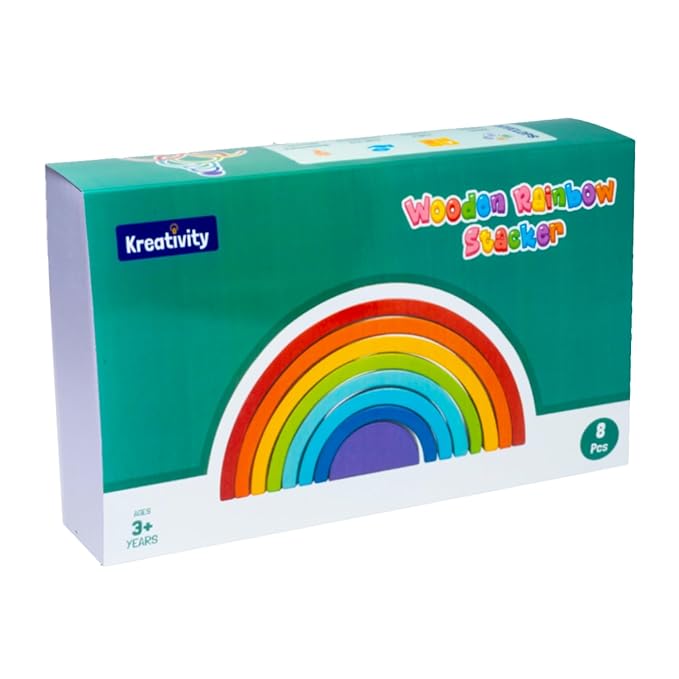 ToyStoe Wooden Rainbow Stacker | Stacking & Nesting Game