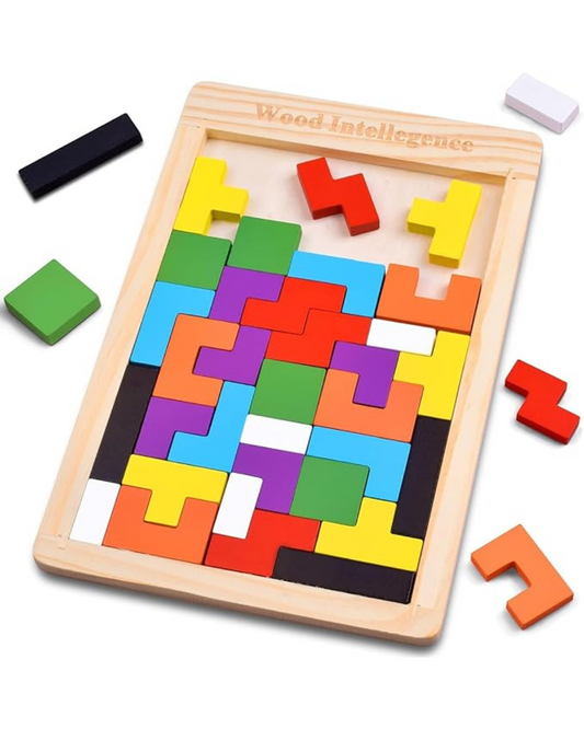 ToyStor 40 Pcs Wooden Russian Blocks Puzzles For Kids